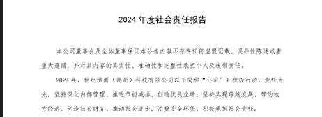 世紀(jì)洪雨（德州）科技有限公司2024年度社會(huì)責(zé)任報(bào)告